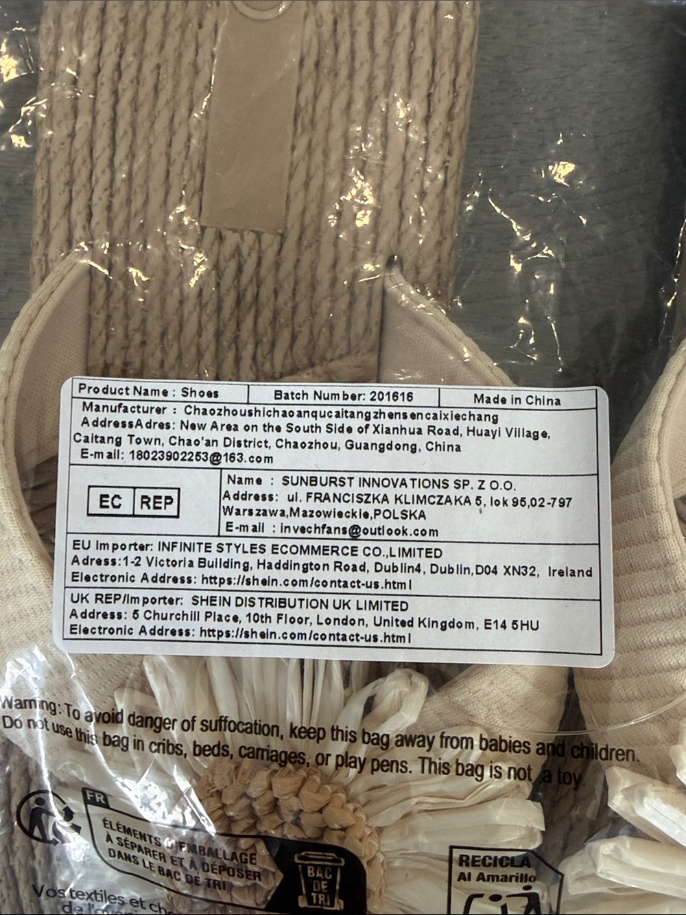 Beige Daisy Raffia Flip Flop 1/2” Sandals-Size 41 (Size 9) - Picture 11 of 11